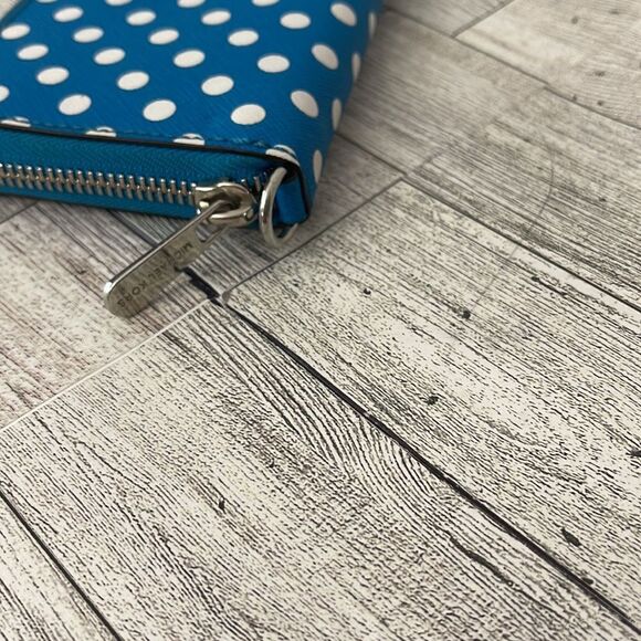 Michael Kors Blue and White Polka Dot Wallet - Picture 6 of 11
